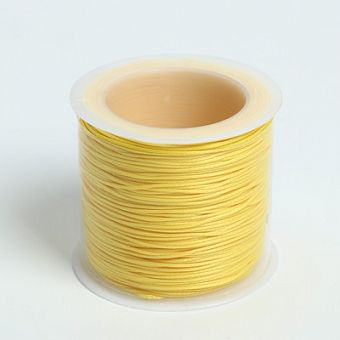 Шнур вощеный хлопковый на бобине d=0,5мм, L=50м, цвет жёлтый 7405617 фото, картинки