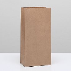 Пакет крафт бумажный фасовочный, прямоугольное дно 12 х 8 х 25 см   3742617 фото