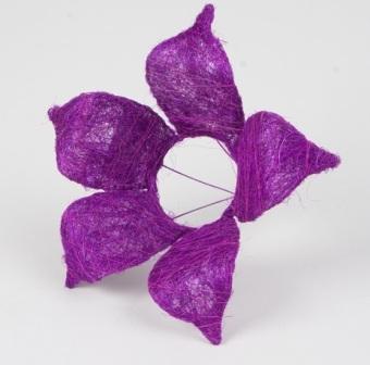 Каркас для букета Цветок с острыми лепестками, сизаль 25см фиолетовый фото, картинки