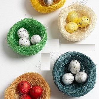Пасхальный декор "Яйца в гнезде" 7 см  SF-5016, ассорти фото, картинки