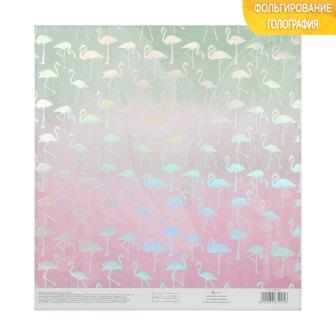 Бумага для скрапбукинга с голографическим фольгированием «Яркие фламинго», 20 × 21.5 см, 250 г/м 366 фото, картинки