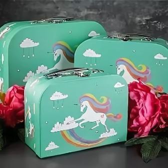 Коробка подарочная чемодан"Единорог" 3   20  x 8,5 см фото, картинки