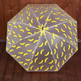 Зонт дет п/авт R45 8спиц ПВХ Бананы прозр/жёлт 2488554 фото, картинки