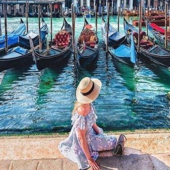 Картина по номерам "Девушка у канала в Венеции"  GX 30392 фото, картинки