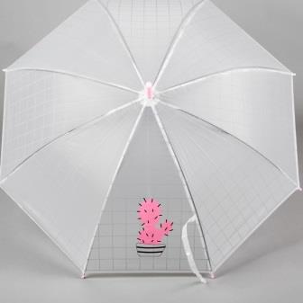 Зонт детский "Розовый кактус", клетка   3623407 фото, картинки