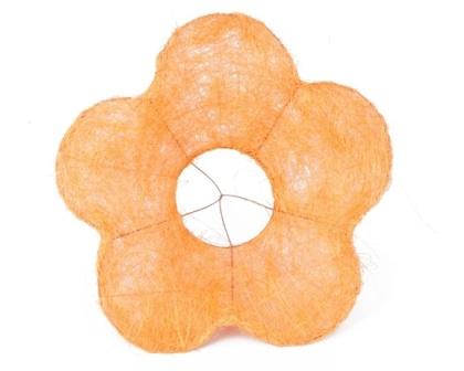 Каркас для букета Цветок сизаль 30см оранжевый фото, картинки