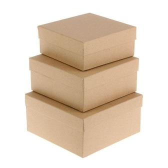 Коробка "Крафт однотонная квадратная" №3 1482649/3  15,5 х 15,5 х 7,5 см. фото, картинки