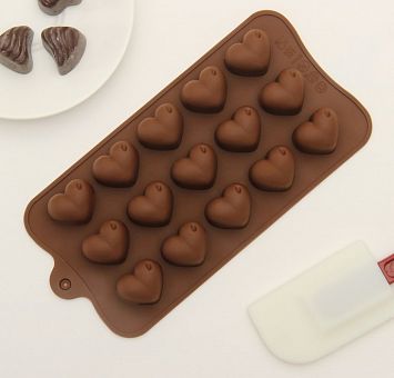 Форма для льда и шоколада "Сердечки", 15 ячеек, цвета МИКС фото, картинки