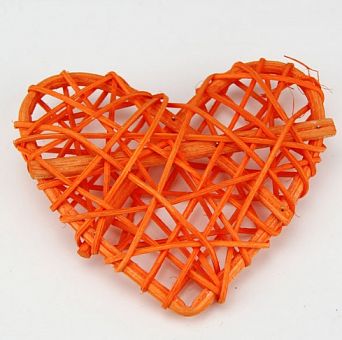 Декор "Сердечко" оранжевый, 12 см фото, картинки