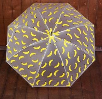 Зонт дет п/авт R45 8спиц ПВХ Бананы прозр/жёлт 2488554 фото, картинки