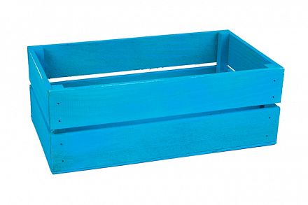 Ящик деревянный 24х13хh8см голубой фото, картинки