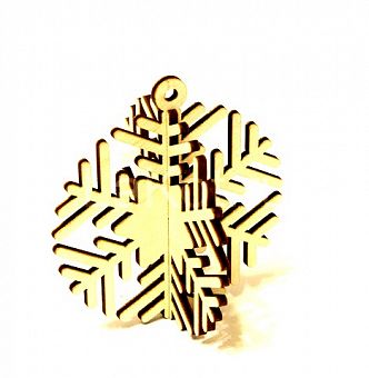Снежинка-подвеска "Изящная", 7 см (фанера 3 мм) фото, картинки