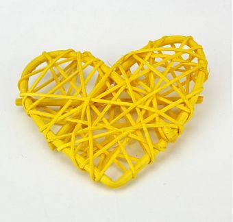 Декор "Сердечко" желтый, 12 см фото, картинки