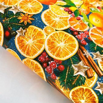 Бумага упаковочная глянцевая «Пряные мандарины», 70 × 100 см 2576250 фото, картинки