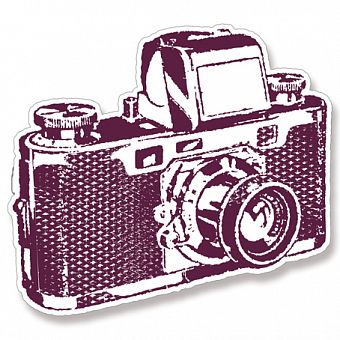 Штамп из пенорезины для оттисков "Камера", 12,5 х 9,5 см фото, картинки