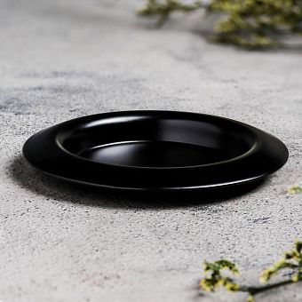 Подсвечник металл "Чашка", 9,4х1,2 см, черный муар 1595967 фото, картинки