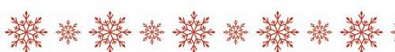 Бумажный скотч с принтом "Снежинки красные" 15мм*8м фото, картинки