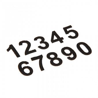Набор декоративных элементов из фетра на клеевой основе "Цифры №2" 10шт, черный   3034354 фото, картинки