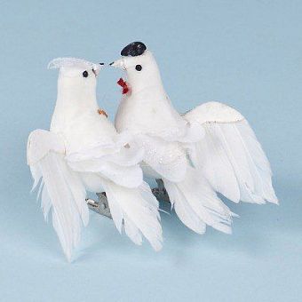 Свадебный голубь влюбленная пара на прищепке 10 см (1 пара) фото, картинки