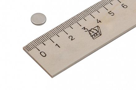Постоянный магнит 9х2, диск, N35, никель 1 шт. фото, картинки