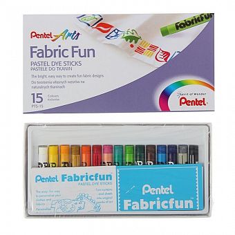 Пастель для ткани Pentel FabricFun Pastels, 15 цветов, 8/60 мм фото, картинки