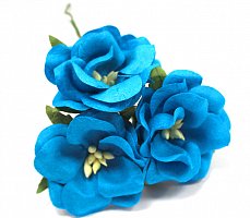 Цветы Дикие Розы бирюзовый, размер цветка 4,5 см, 3 шт фото