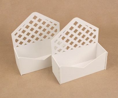 ПУ297-02-0303 Подарочная упаковка "Конверт" с решеткой (18*6,6*20,5) МДФ-3мм, Упак-2 шт., окраш. бел фото, картинки