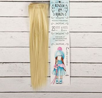Волосы - тресс для кукол "Прямые" длина волос 25 см, ширина 100 см, цвет № 613   2294913 фото, картинки