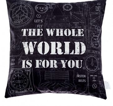 Подушка декоративная "Этель" Весь мир для тебя 40х40 см, велюр, 100% п/э   4027802 фото, картинки