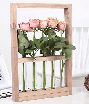 Рамка-ваза для цветов 30 х 45 см, коричневая   3609075 фото, картинки