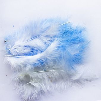 Перья Голубые и белые 12 см, 20 шт. фото, картинки