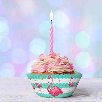 Набор для выпекания кексов "С днем Рождения"фламинго, набор 24 формочки    2745928 фото, картинки