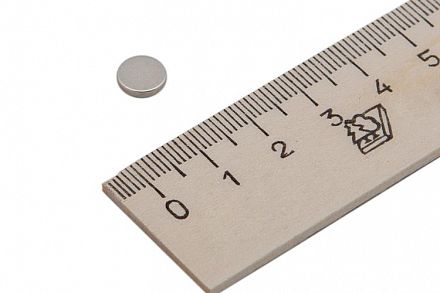 Постоянный магнит 8х2, диск, N35, никель 1 шт. фото, картинки
