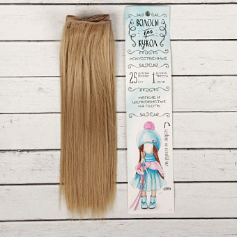 Волосы - тресс для кукол "Прямые" длина волос 25 см, ширина 100 см, цвет № 16   2294904 фото, картинки