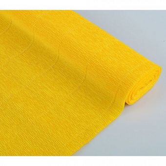 Бумага гофрированная простая, 17Е/5 солнечно-желтая, 180гр., 50 см*2,5 м фото, картинки