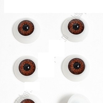 Фурнитура "Глазки объемные, круглые" 20 мм (2 шт) SF-3081, карие фото, картинки