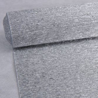 Бумага гофрированная металлик 802 серебряная, 180гр., 50см*2,5 м фото, картинки