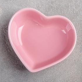 Соусник Доляна «Сердце», 50 мл, 7,5×7 см, цвет розовый фото, картинки