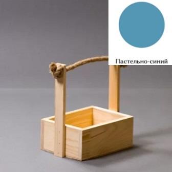 Ящик стандарт с деревянной ручкой + канат 20*15*8 см Пастельно-синий фото, картинки