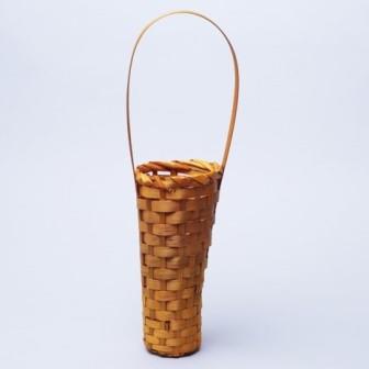 Корзина плетеная бамбук D 10x20/35см желтый фото, картинки