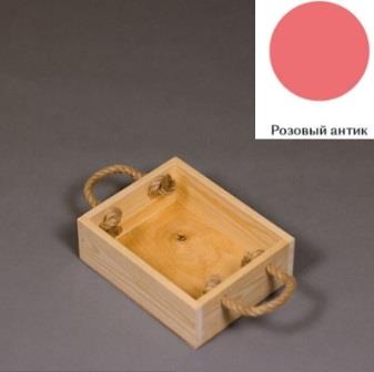 Ящик стандарт с ручкой канат 25*20*8 см Розовый антик фото, картинки