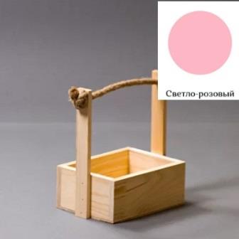 Ящик стандарт с деревянной ручкой + канат 20*15*8 см Светло-розовый фото, картинки