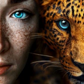 Картина по номерам 40х50 Эксклюзив!!! GX 28049 Девушка и леопард (Оптом) фото, картинки