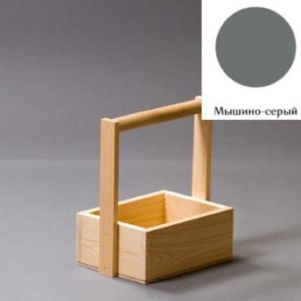 Ящик стандарт с деревянной ручкой 20*15*8 см Мышино-серый фото, картинки