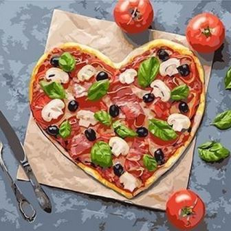 Картина по номерам "Пицца-сердечко" GX 25012 фото, картинки