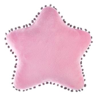 Подушка "Этель" Звезда розов, с бамбошками, 100% П/Э, велсофт   2853307 фото, картинки