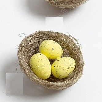 Пасхальный декор "Яйца в гнезде" 5 см SF-5017, желтый фото, картинки