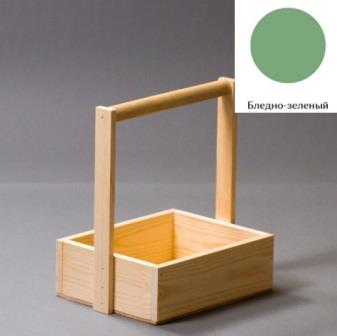 Ящик стандарт с деревянной ручкой  20*15*8 см Бледно-зеленый фото, картинки