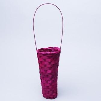 Корзина плетеная бамбук D 10x20/35см розовый фото, картинки