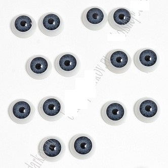 Фурнитура "Глазки объемные, круглые" 12 мм (2 шт) SF-3080, серые фото, картинки